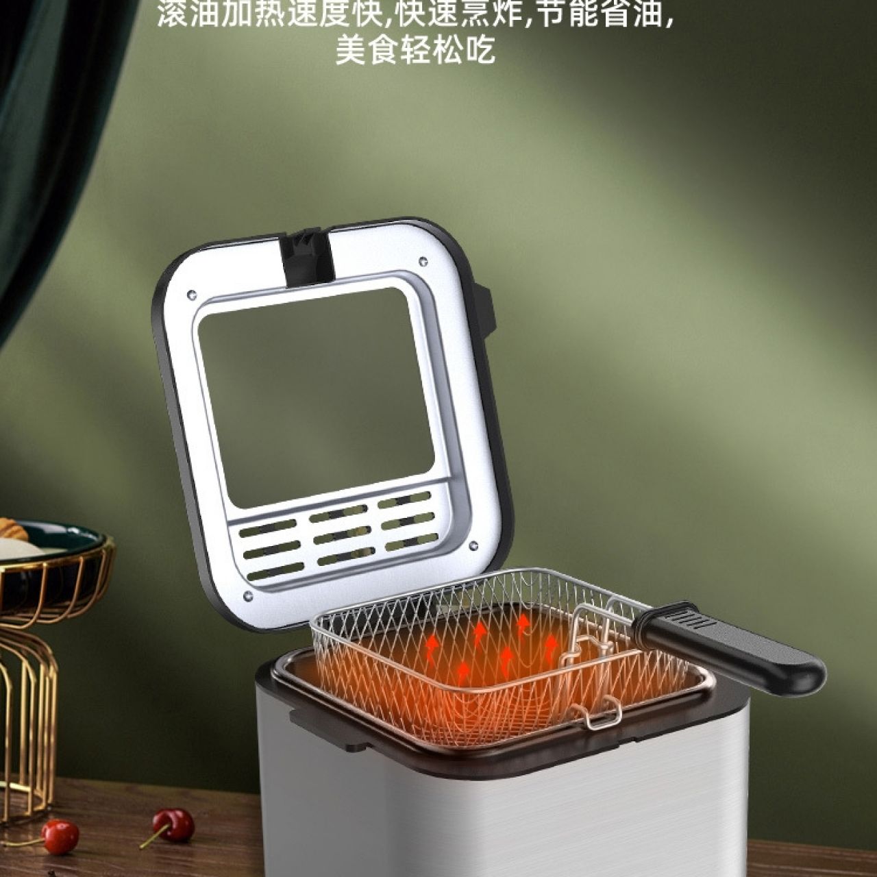 110V電炸鍋多功能家用電炸爐臺(tái)灣出口美國(guó)小家電小型